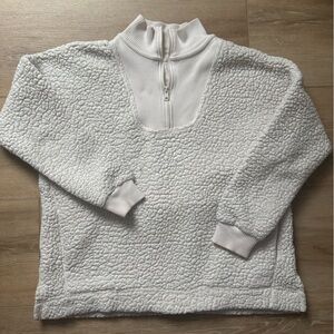 Aerie White Quarter Zip Up